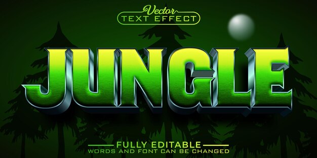 Green and silver jungle editable text effect template