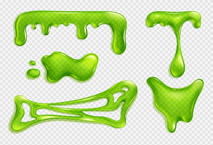 Free Vector green slime jelly liquid dripping snot or glue