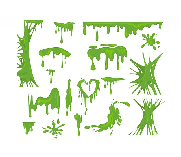 Free vector green slime set