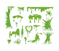 Free vector green slime set