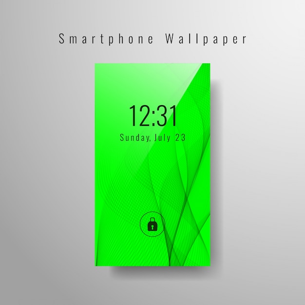 Vettore gratuito astratto verde ondulato design smartphone wallpaper