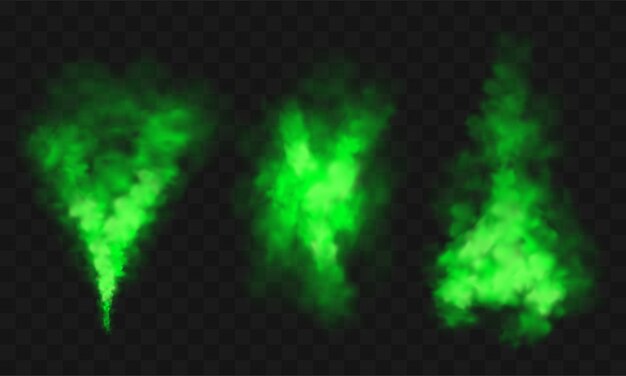 녹색 연기, 불쾌한 악취, 유독 가스