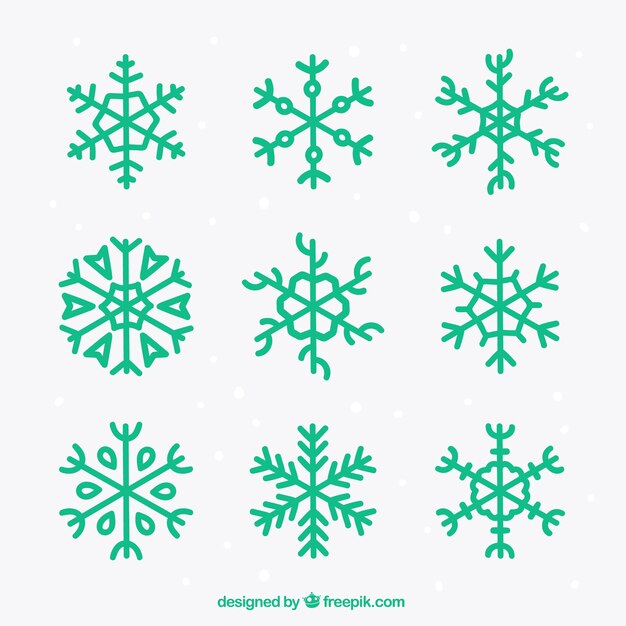 Зеленые иконки снежинка