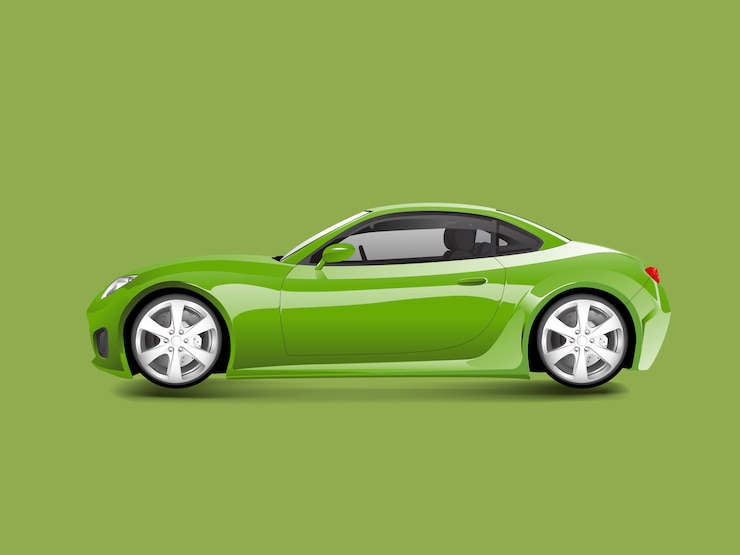 Бесплатный Вектор зеленый спортивный автомобиль в зеленом фоне вектор