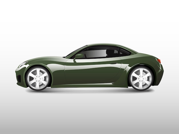 Free vector green sports car isolated on white vector