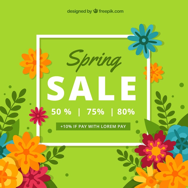 Free vector green spring sale background