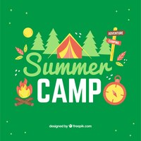 Green summer camp background