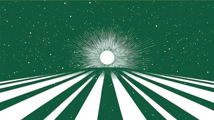 Free Vector green sunburst banner
