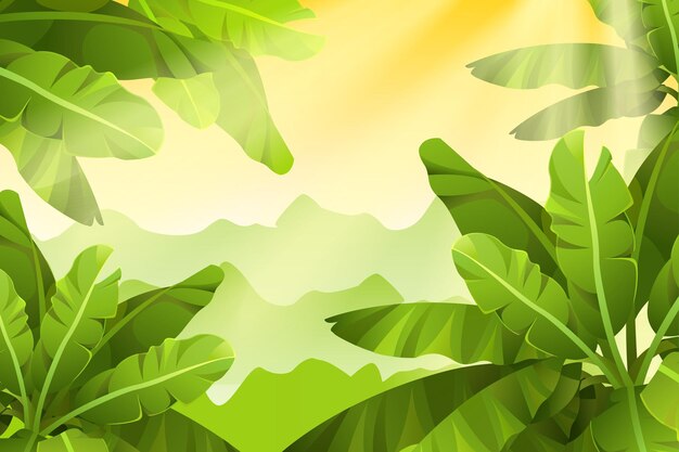 green and sunny jungle background