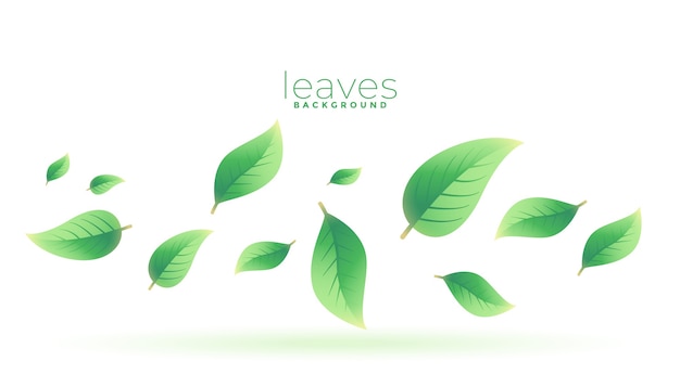 Free vector green tea leaves falling background design