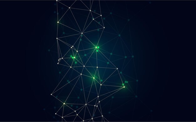 Зеленый технологический фон Креативный фон шаблона освещения Векторная иллюстрация