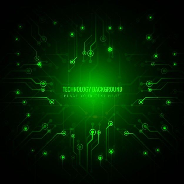 Free vector green technology background