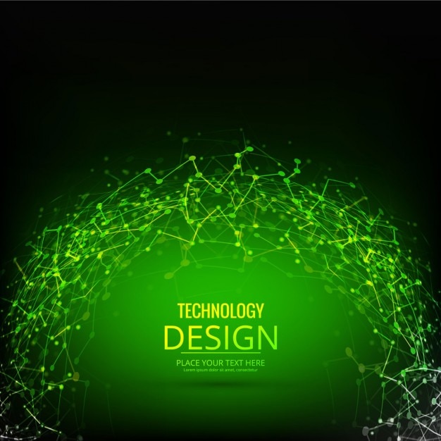 Free vector green technology geometric background