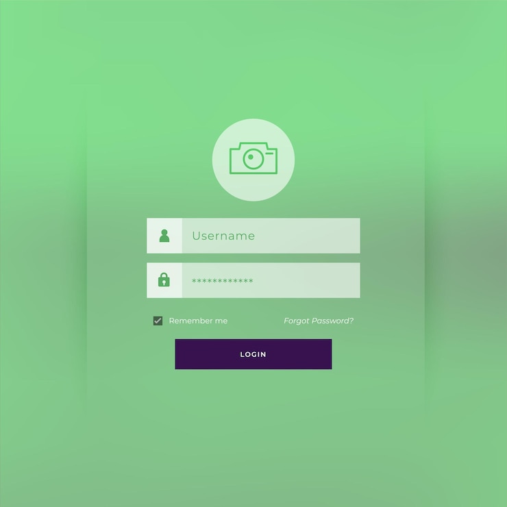 Free Vector green theme login page template design