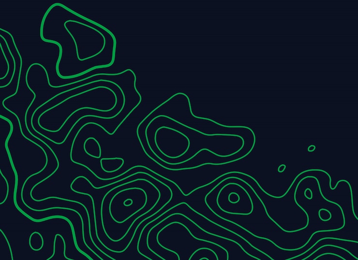Free Vector green topographic map lines vector background