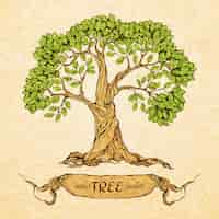 Free vector green tree with place for text