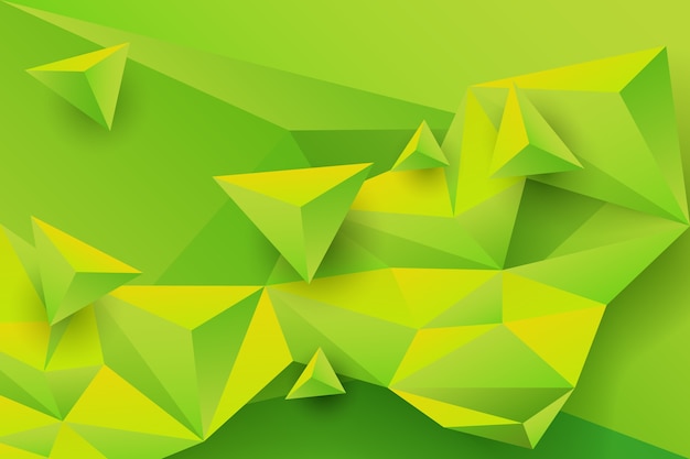 Free vector green triangle background with vivid colors