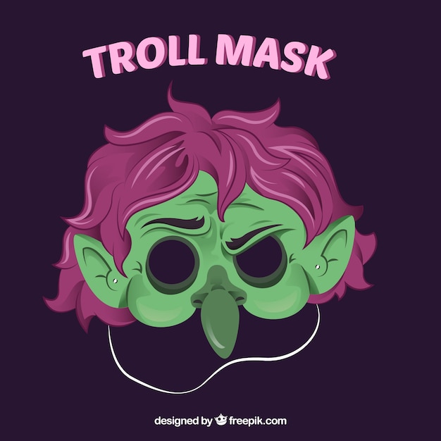 Vettore gratuito maschera verde troll