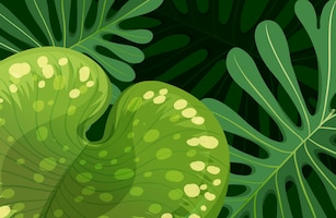 Free vector green tropical leaves background