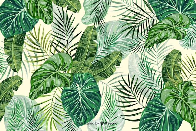 熱帯の緑の葉の装飾的な背景
