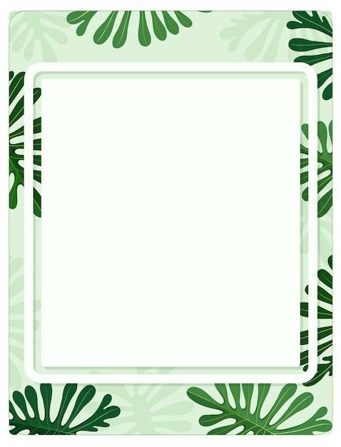 Free vector green tropical plants aframe border template