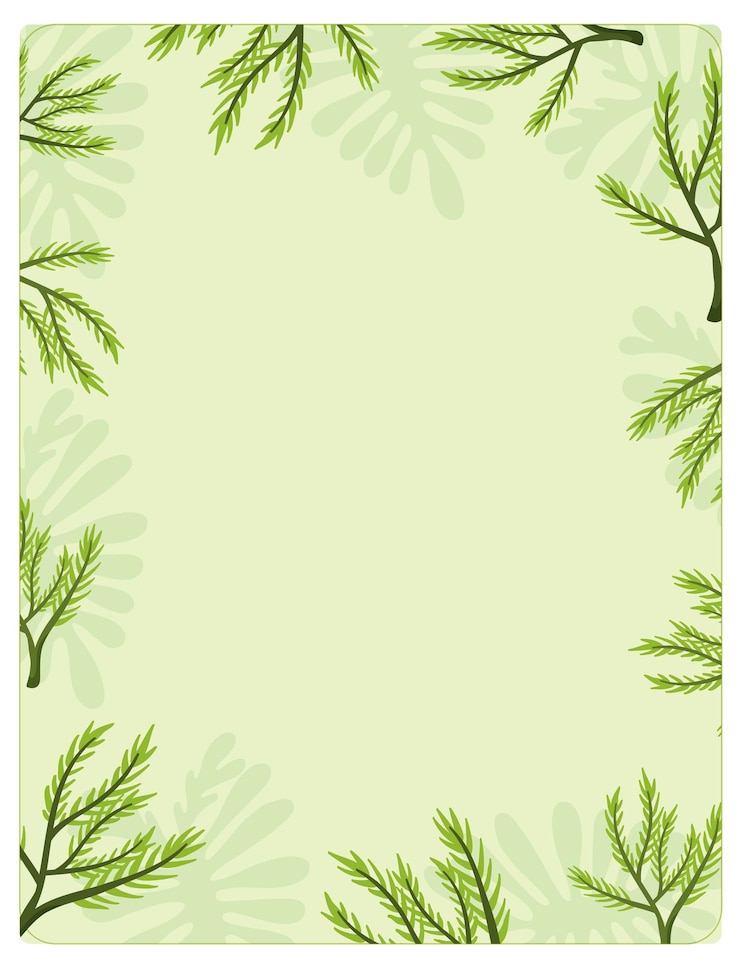Free Vector green tropical tree leaves aframe border template
