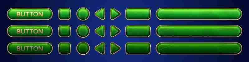 Free vector green ui vector button animation for game interface