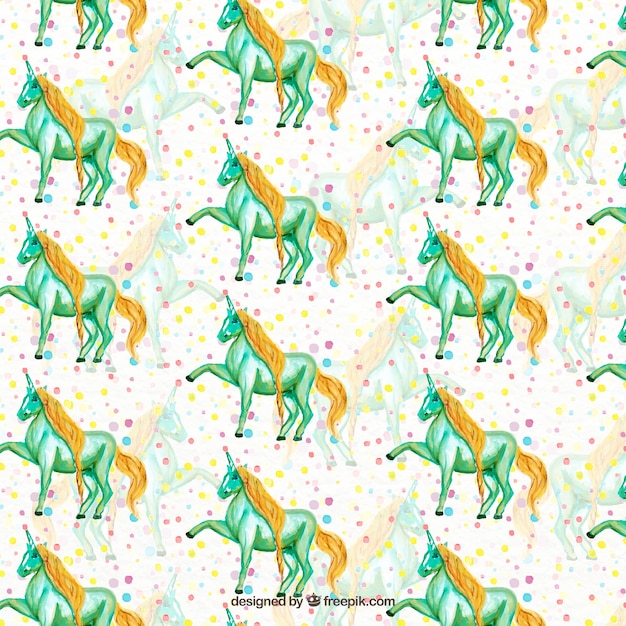 Free vector green unicorns pattern