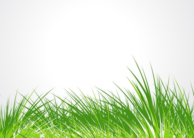 テクスチャ背景と緑のベクトル草