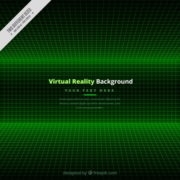 Free Vector green virtual reality grid background