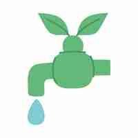 Free vector green water faucet