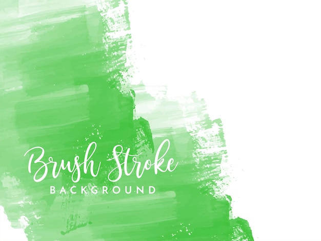 Green Watercolor brush stroke design background vector