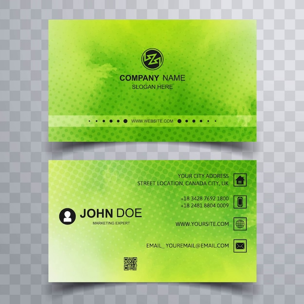 Зеленый визитная карточка