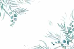 Free vector green watercolor leaves background