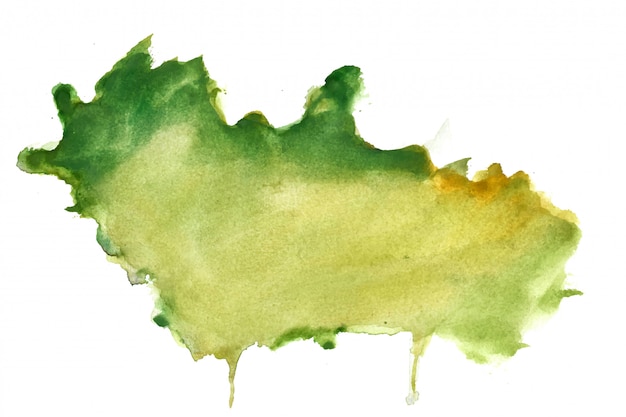 Green watercolor splash stain texture background 