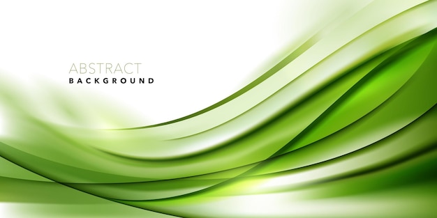 green wave flowing lines background
