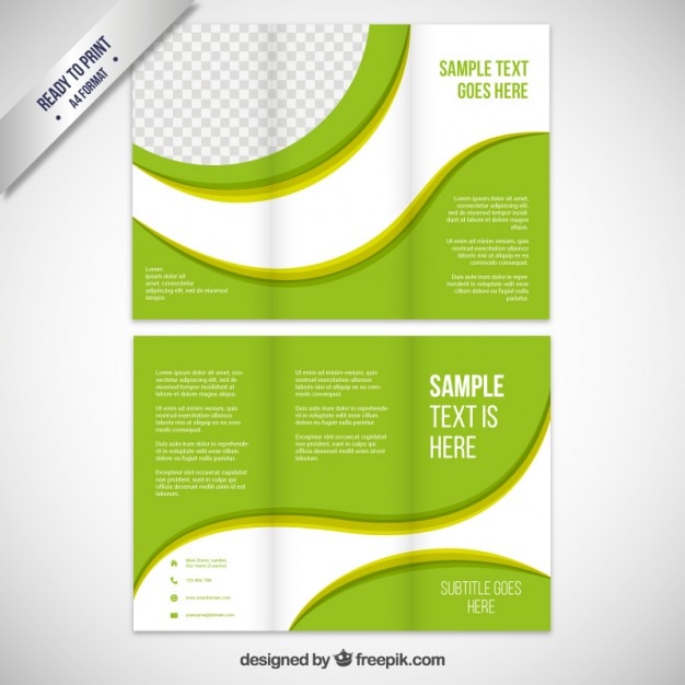 Free vector green waves brochure