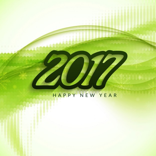 Green wavy background for new year