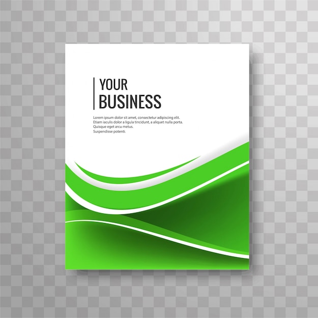 Free vector green wavy business brochure