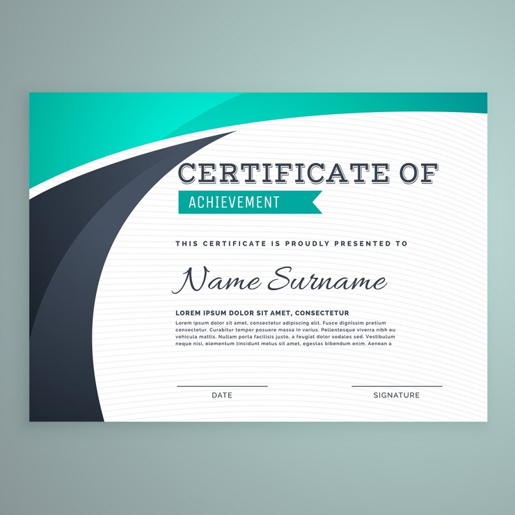 Free Vector | Green wavy certificate