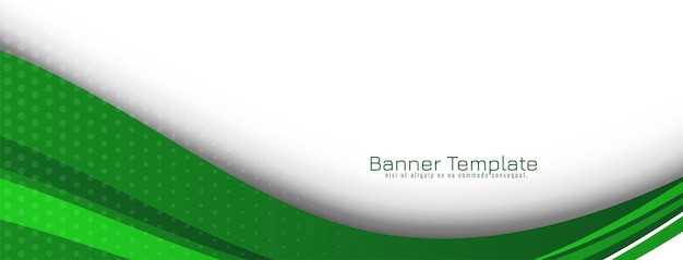 Free vector green wavy elegant stylish decorative banner design