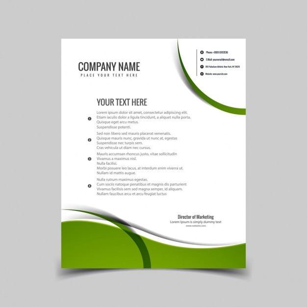 Green wavy letterhead