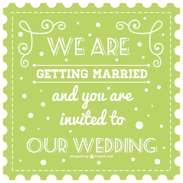 Free vector green wedding card with white dots