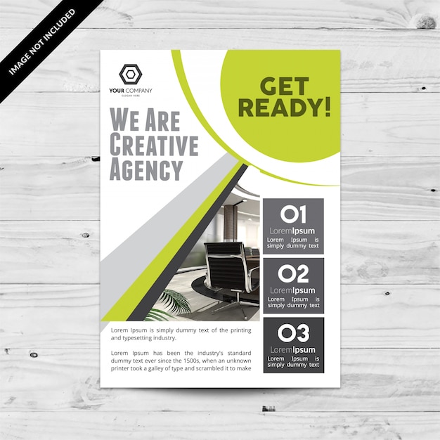 Green and white business brochure