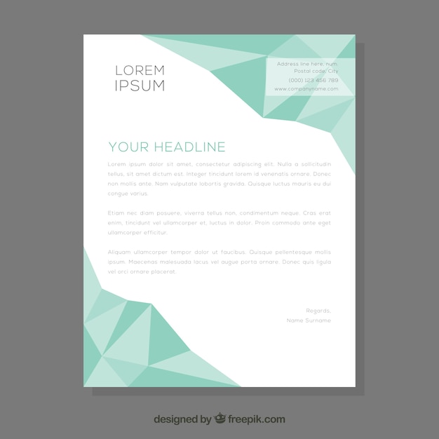 Free vector green and white business brochure