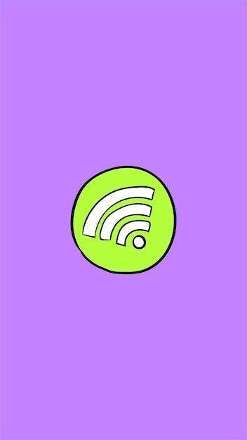 Vettore gratuito vettore di doodle del segnale wifi verde