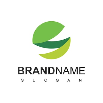 Шаблон логотипа зеленый мир Premium векторы