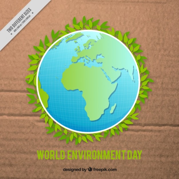 Бесплатное векторное изображение Зеленый мир над картонной фоне