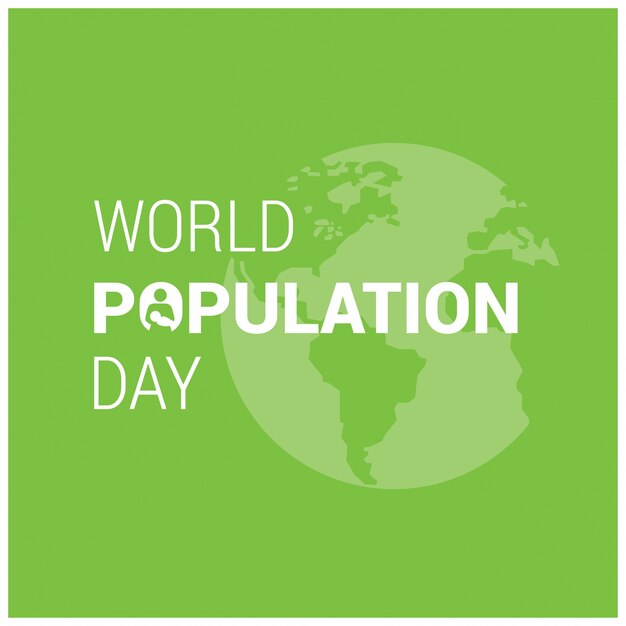 世界人口の日緑の背景