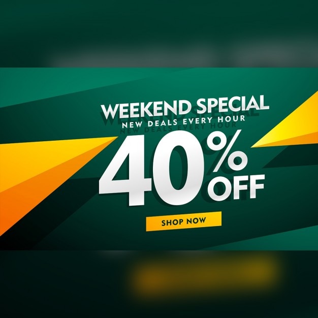 Free vector green and yellow discount voucher